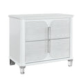 Brenda Grey Nightstand Grey Gray 2 Drawers Bedroom Square Contemporary Rubberwood Dovetail Joints Wood Wood
