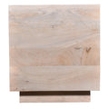 Glam 20 In. Square Solid Wood End Side Table With Marble Top, Modern Living Room Sofa Side Table, Light Brown Light Brown Light Brown Primary Living Space Industrial Freestanding Mango Coffee & End Tables Square Marble,Solid Wood