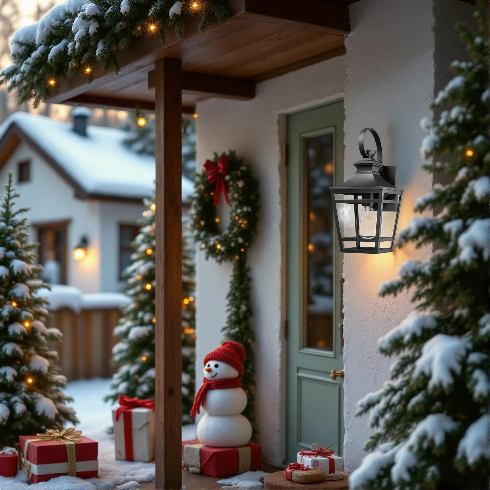 Large Outdoor Wall Lights For House, 16.5Inch Exterior Lighting Fixtures Wall Mount Outdoor Porch Lights Waterproof Black Outdoor Sconce Lights With Clear Glass For Patio Hallway Garage 2 Pack Black