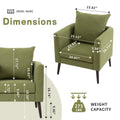 Barrel Chair, Modern Accent Chair, Fabric Armchair Club Chair,Upholstered Arm Chair With Solid Wood Legs,Waist Pillow,Padded Single Chair For Living Room Bedroom Study Waiting Room,Olive Green Olive Green Light Brown Primary Living Space Modern