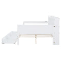 Full Size Wooden Daybed With 3 Drawers, Usb Ports And Desk ,White Twin White Wood