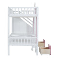 Twin Over Twin Bunk Bed With Changeable Table, Bunk Bed Turn Into Upper Bed And Down Desk Pink Twin Pink Solid Wood