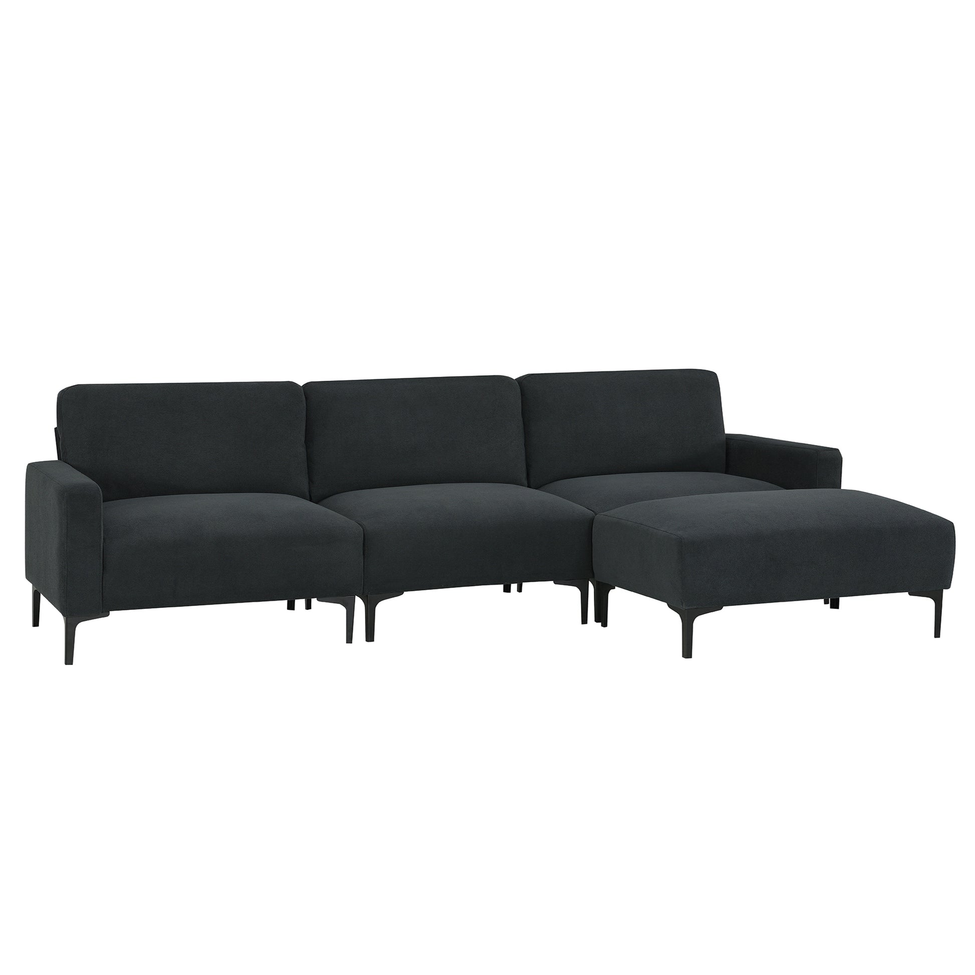 103.5*59" Modern L Shaped Sectional Sofa, 4 Seat Velvet Fabric Couch Set With Convertible Ottoman,Freely Combinable Sofa For Living Room, Apartment, Office,Apartment,2 Colors Dark Grey Velvet 4 Seat