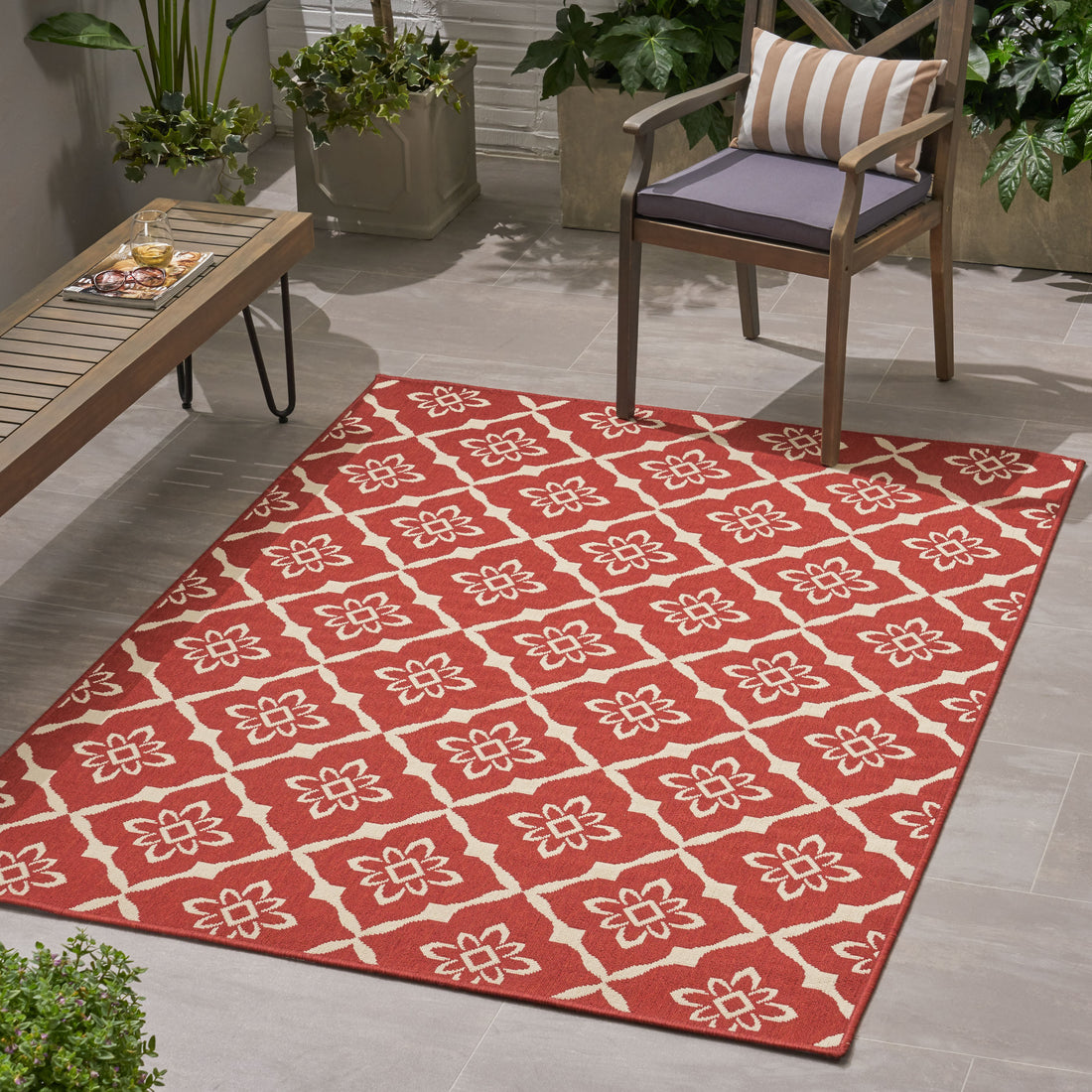 Meridian 5703R 5'3" X 7' Red Polypropylene