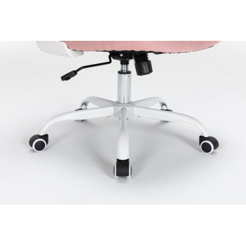 Ergonomic Mesh Office Chair With 3D Adjustable Lumbar Support, High Back Desk Chair With Flip Up Arms, Executive Computer Chair Home Office Task Swivel Rolling Chairs For Adults Cushion Metal Solid Pink Office Sponge Dry Clean Round Handle Office Chairs