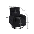 Jiada Upholstered Swivel Glider.Flannel Fabric.Rocking Chair For Nursery In Black.Modern Style One Left Bag Black Foam Corduroy