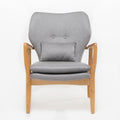 Club Chair, Wood Frame Club Chair, Grey Grey Fabric