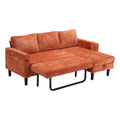 United Sectional Sofa Reversible Sectional Sleeper Sectional Sofa With Storage Chaise Orange Chenille