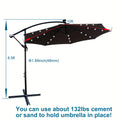 10 Ft Outdoor Patio Umbrella Solar Powered Led Lighted Sun Shade Market Waterproof 8 Ribs Umbrella With Crank And Cross Base For Garden Deck Backyard Pool Shade Outside Deck Swimming Pool Chocolate