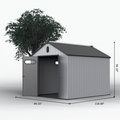 Xwt013 8*10Ft Plastic Storage Shed For Backyard Garden Big Spire Tool Storage Black Grey Garden & Outdoor Plastic