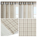 Plaid Faux Leather Tab Top Curtain Panel With Fleece Lining Only 1 Pc Panel Multicolor Cotton