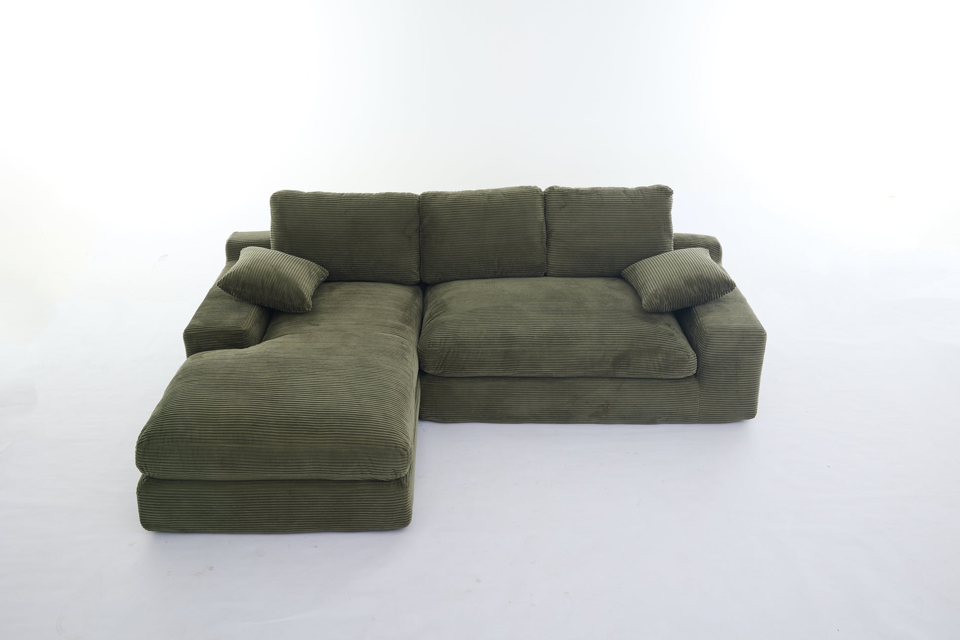 99*69" Modular Sectional Living Room Sofa Set, Modern Minimalist Style Couch, Upholstered Sleeper Sofa For Living Room, Bedroom, 2 Pc Free Combination, Installation Free Sofa, L Shape, Army Green