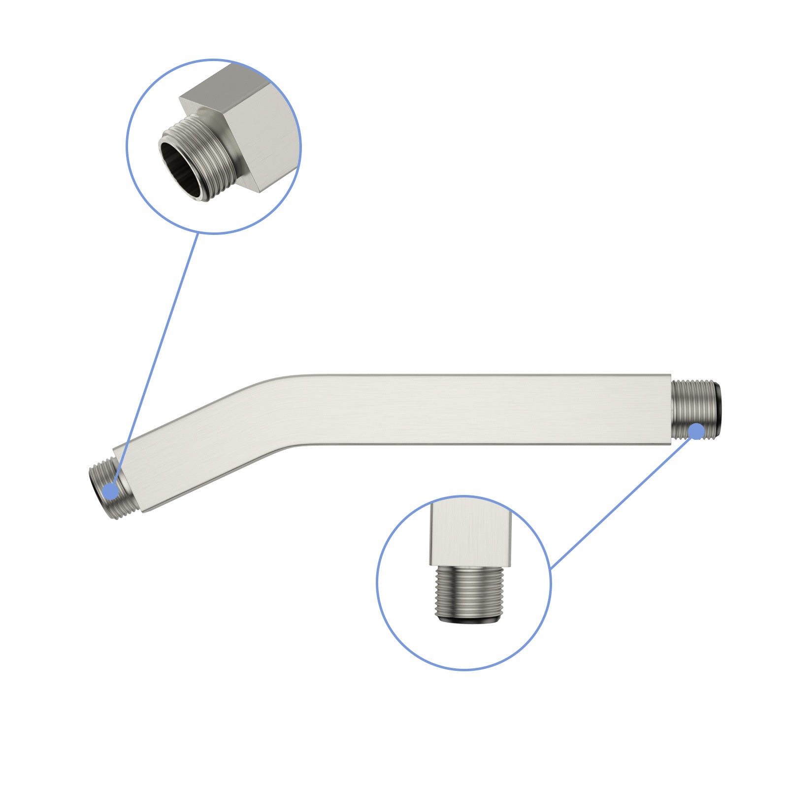 6" Shower Arm With Flange, Brushed Nickel Brushed Nickel Stainless Steel