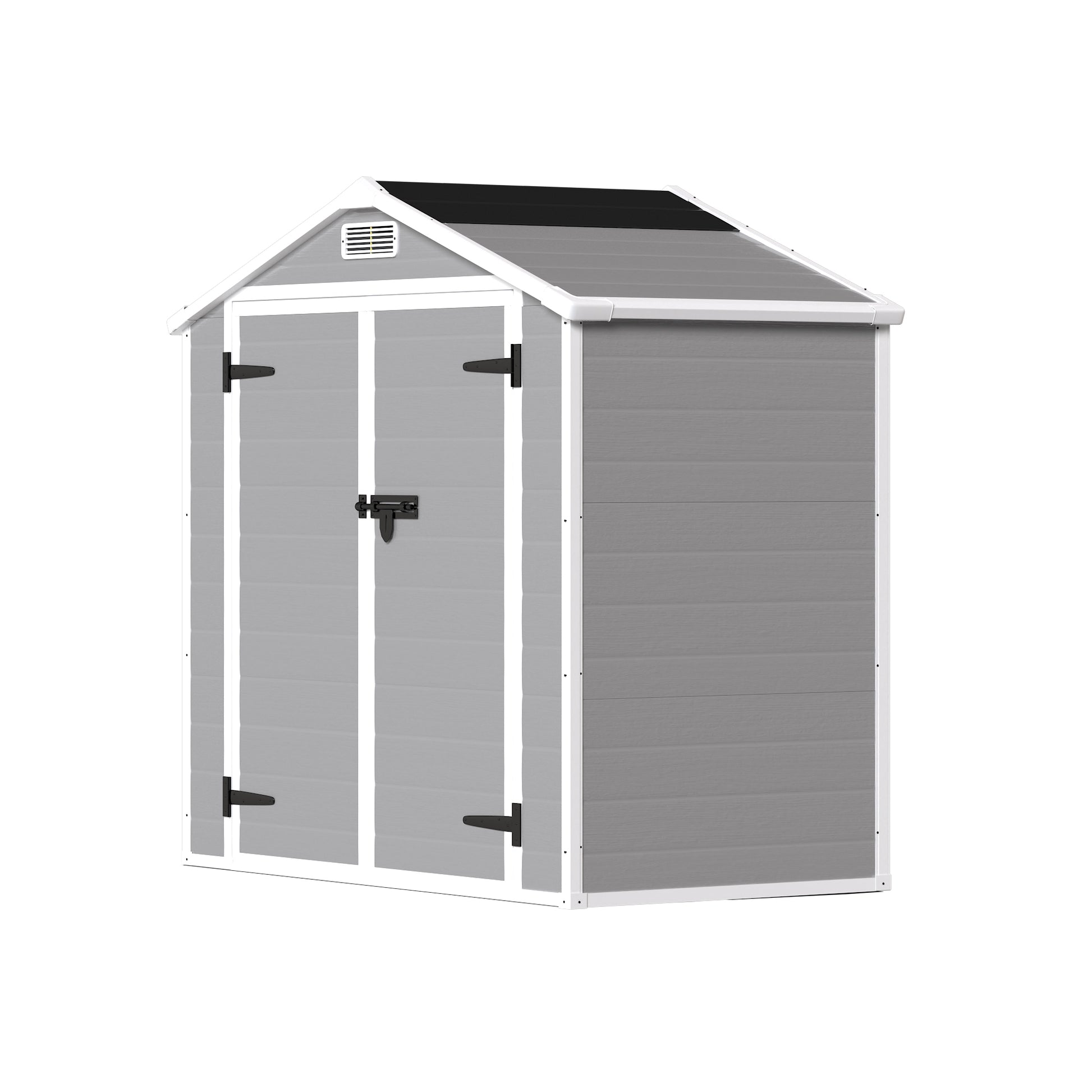 6' X 4.4' Resin Weather Resistant Outdoor Storage Shed With Floor For Garden,Backyard,Pool Tool, Light Grey Gray Polypropylene