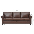 3 Seater Sofa. Brown Pu Foam Fabric 3 Seat