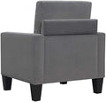 1Pc Mid Century Modern Upholstered Living Room Arm Chair Gray Microfiber Wood Fabric Gray Primary Living Space Contemporary,Mid Century Modern,Modern Foam Wood
