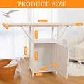 Ironing Board With Storage Cabinet 1 2 Shelves Antique White White American Design Solid Wood Mdf