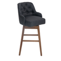 Coolmore Bar Stools Set Of 2 Counter Height Chairs With Footrest For Kitchen, Dining Room And 360 Degree Solid Wood Legs Swivel Bar Stools Set Of 2 Black Linen Black Foam Linen