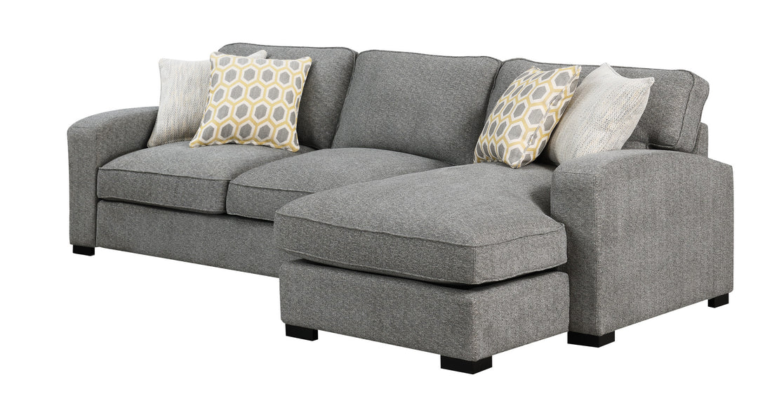 Repore Gray Right Side Facing Chaise Sectional Gray Foam Engineered Wood 3 Seat