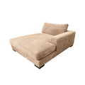 Bella Tan Corduroy Right Facing 3 Piece Sectional Tan Wood Corduroy 3 Seat