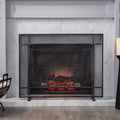 Fire Screen Black Silver Iron