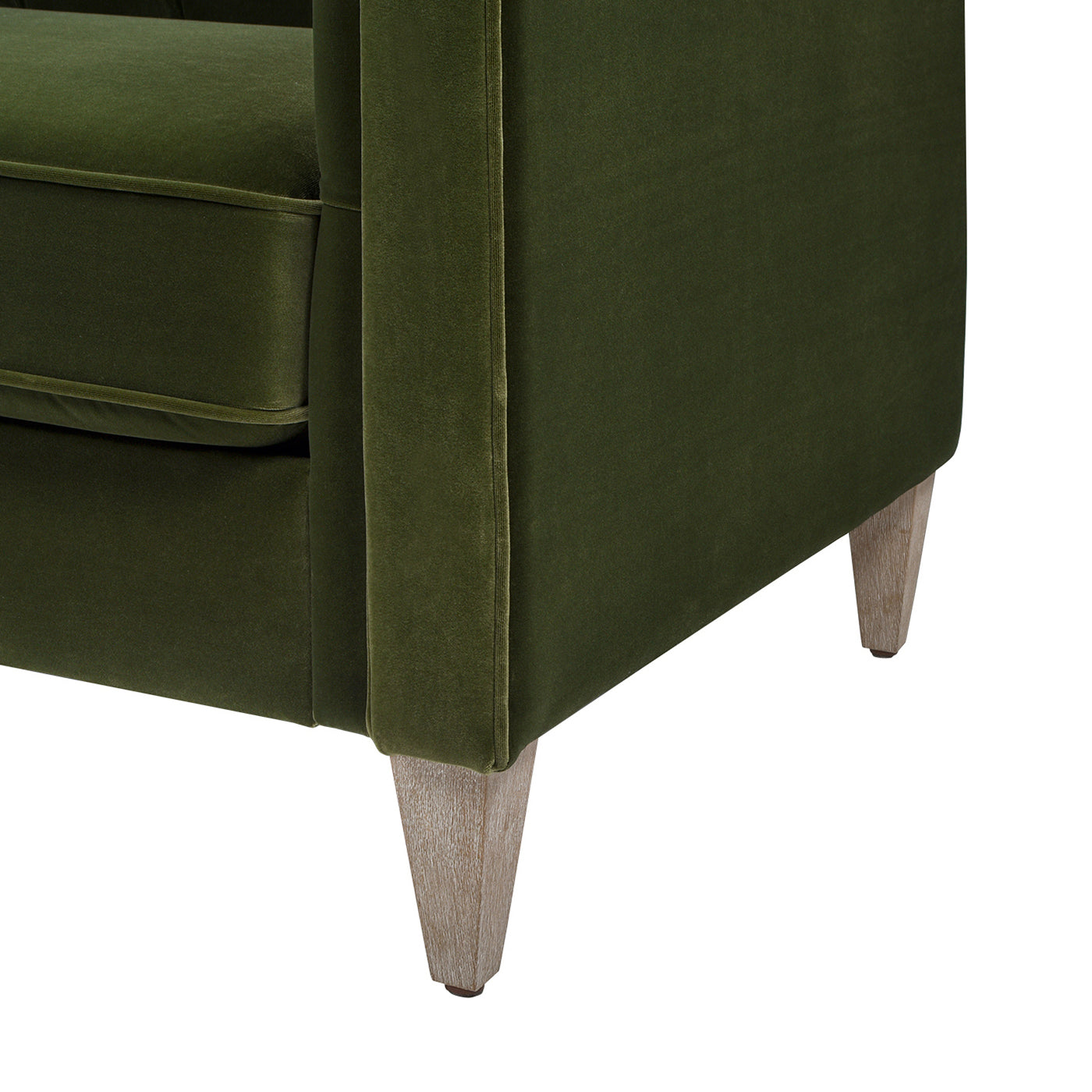 James 74" Modern Tuxedo Sofa, Olive Green Performance Velvet Olive Green Foam Velvet 2 Seat