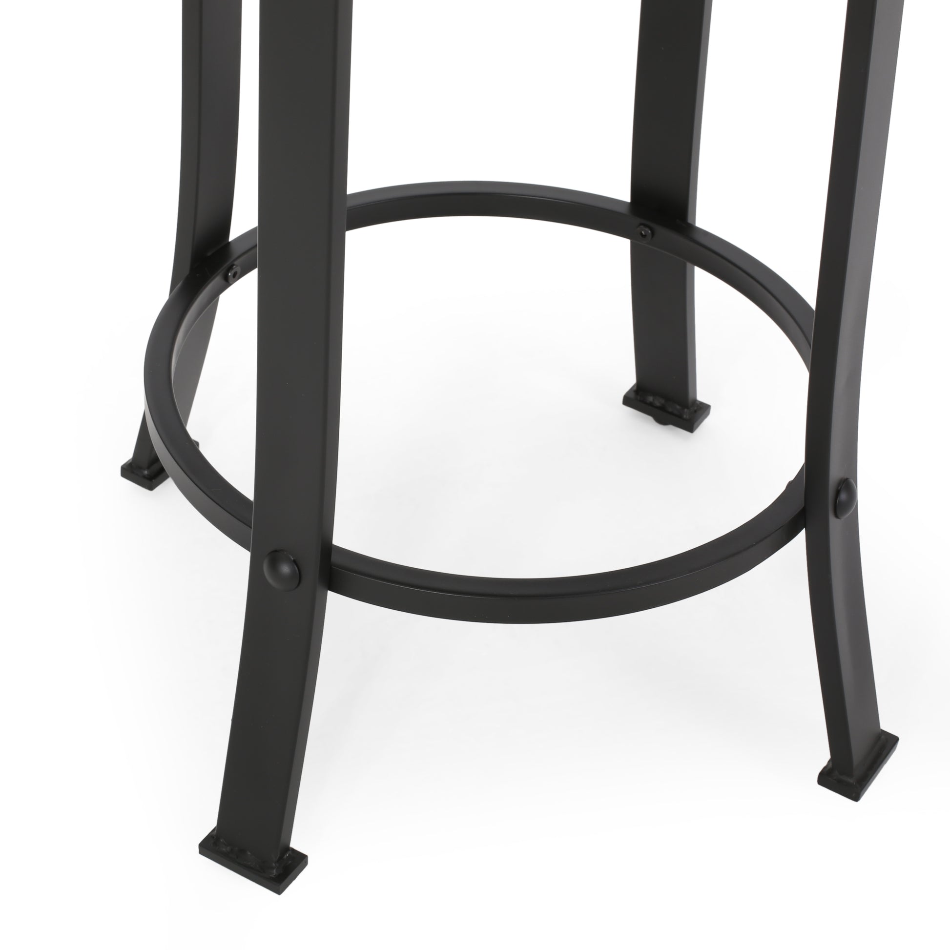 Counter Stool2Pcs Set Black Wood Metal