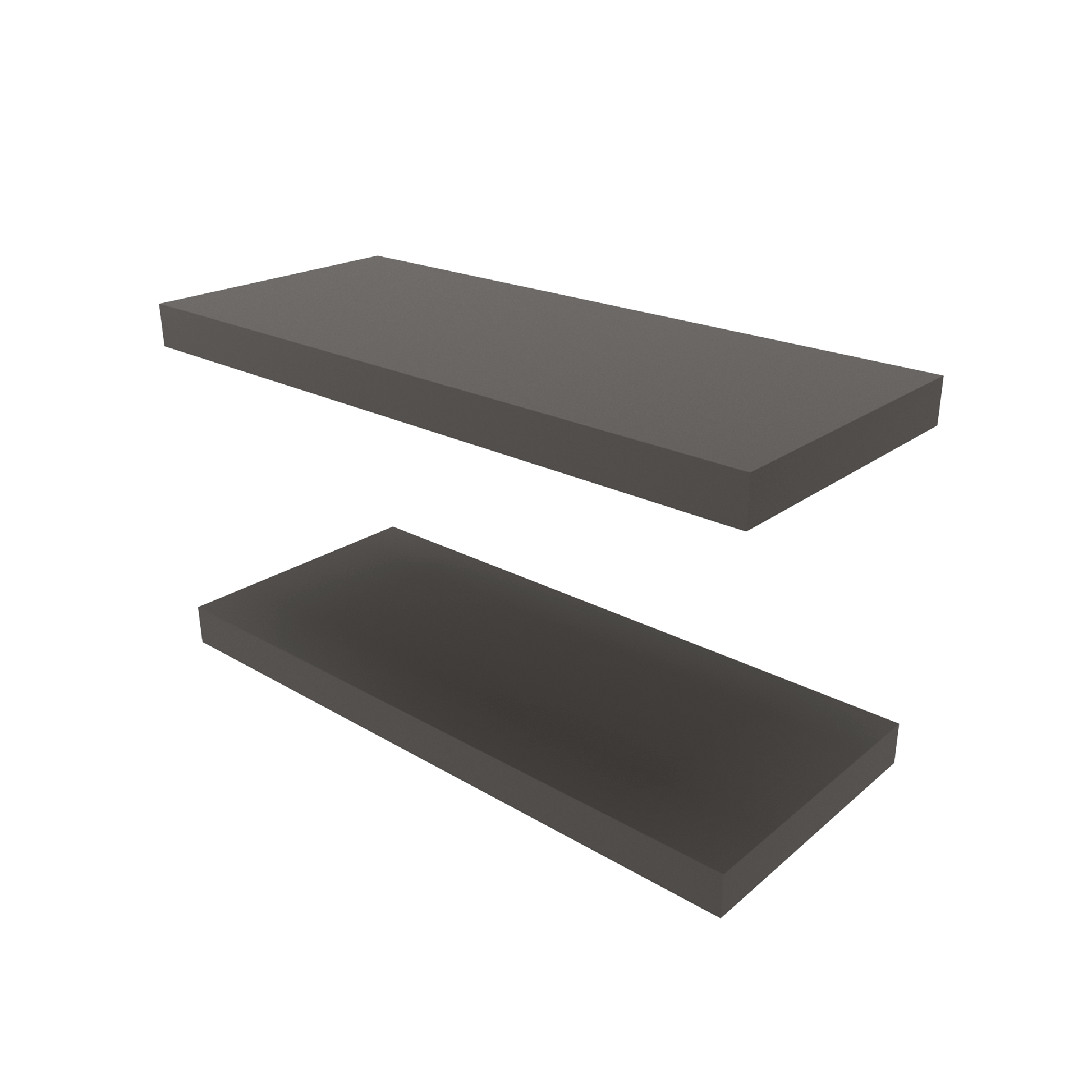 Floating Shelf Dallas, Living Room, Matt Gray Matte Gray Particle Board Engineered Wood