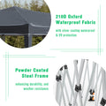 10'X20' Pop Up Canopy Tent With 6 Sidewalls, Ez Pop Up Outdoor Canopy For Parties, Waterproof Commercial Tent With 3 Adjustable Heights, Carry Bag, 6 Sand Bags, 6 Ropes And 12 Stakes, Gray Gray