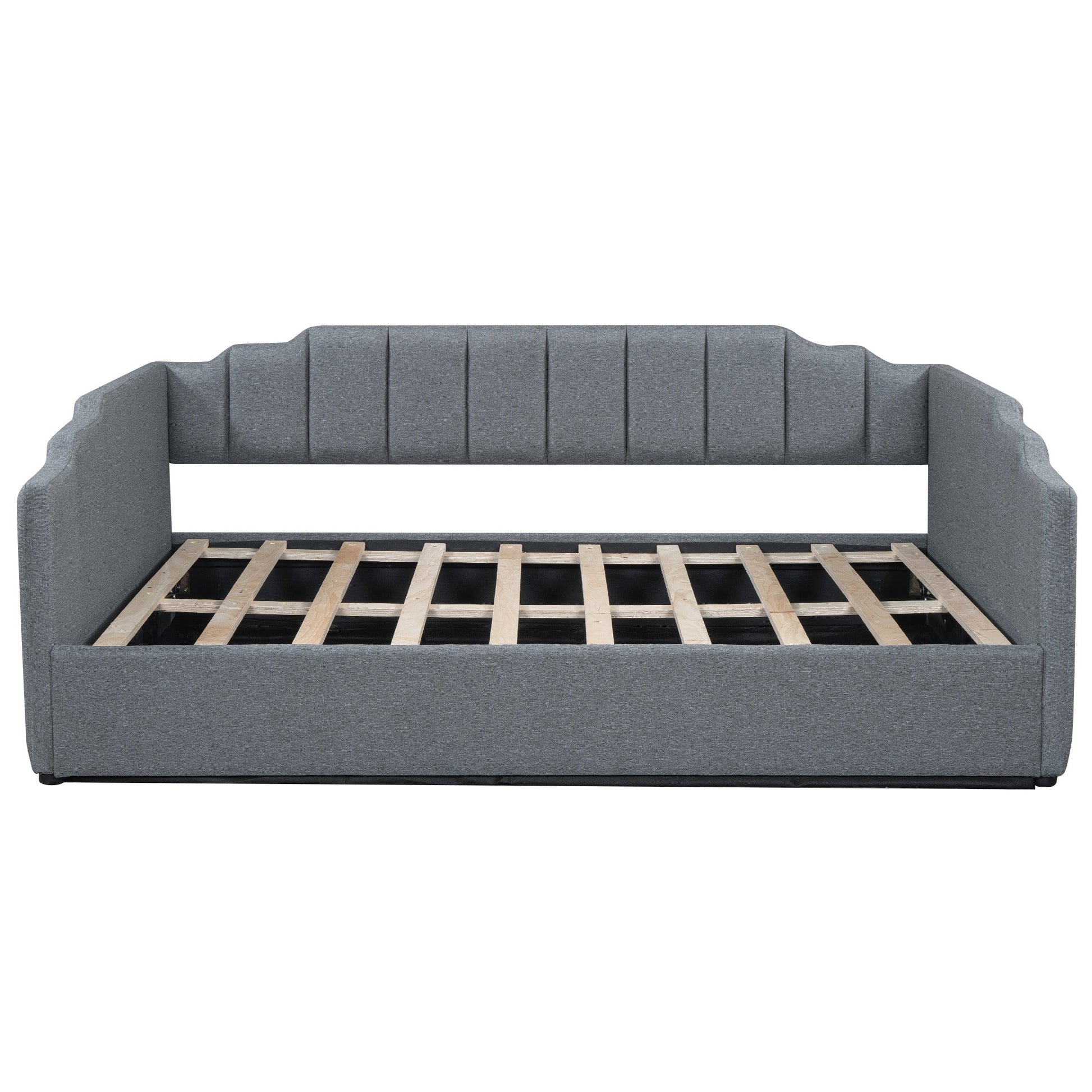 Upholstered Daybed With Underneath Storage,Full Size, Gray Full Gray Upholstered