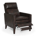 Vaughn Burnished Brown Faux Leather Push Back Recliner Brown Foam Faux Leather