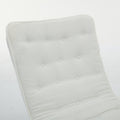 Lazy Rocking Chair,Comfortable Lounge Chair With Wide Backrest And Seat Wood Base, Upholstered Armless Rocker Chair For Living Room, Balcony,Bedroom And Patio Porch. White Cushion Iron White Primary Living Space Sponge Square Casual Rocking Chairs