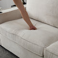 Corduroy Sofa, 87.4 Inch Modern Design Sofa With Cup Holder And Storage Bags, Deep Seat Sofa Couch,Comfy Couch For Living Room,Apartment,Beige Beige Corduroy 3 Seat