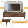 Mid Century Tv Stand With 2 Drawers, Media Console Table For Tvs Up To 80'', Entertainment Center With Storage For Living Room, Bedroom, Home Theatre Walnut Primary Living Space 70 79 Inches 70 79