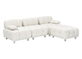 A 90.60 Inch Technology Cloth Beige Sofa, Waterproof, Stain And Cat Scratch Resistant, Can Comfortably Sit In The Apartment Bedroom Without Taking Up Space. White Polyester Blend 4 Seat