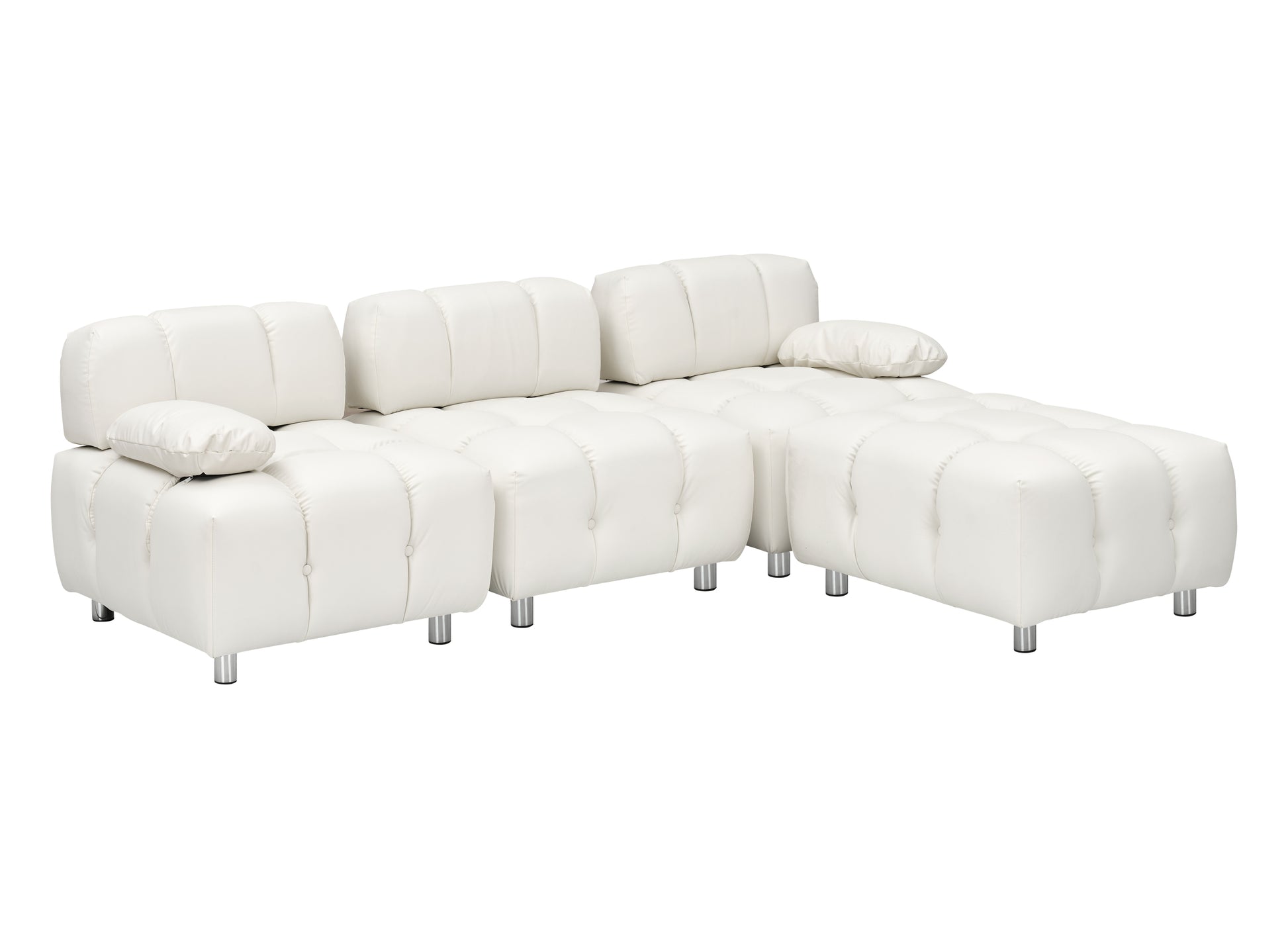 A 90.60 Inch Technology Cloth Beige Sofa, Waterproof, Stain And Cat Scratch Resistant, Can Comfortably Sit In The Apartment Bedroom Without Taking Up Space. White Polyester Blend 4 Seat