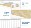 Queen Bed Frames With Headboard, Solid Wooden Platform Bed With Corner, Modern Low Profile Bed Frame, No Box Spring Needed, White Queen White Wood