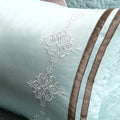 9 Piece Charmeuse Comforter Set Blue Queen Queen Blue Polyester