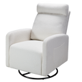 Swivel Upholstered Manual Recliner Chair Theater Recliner Sofa 360 Degree Nursery Glider Rocker For Living Room, Beige Beige Velvet Velvet 1 Seat