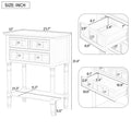 Narrow Console Table, Slim Sofa Table With Three Storage Drawers And Bottom Shelf Navy Navy Solid Wood Mdf