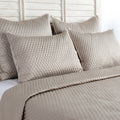 Kahn 26 Inch Hand Stitched Standard Pillow Sham, Cotton Fill, Matte Brown Brown Cotton