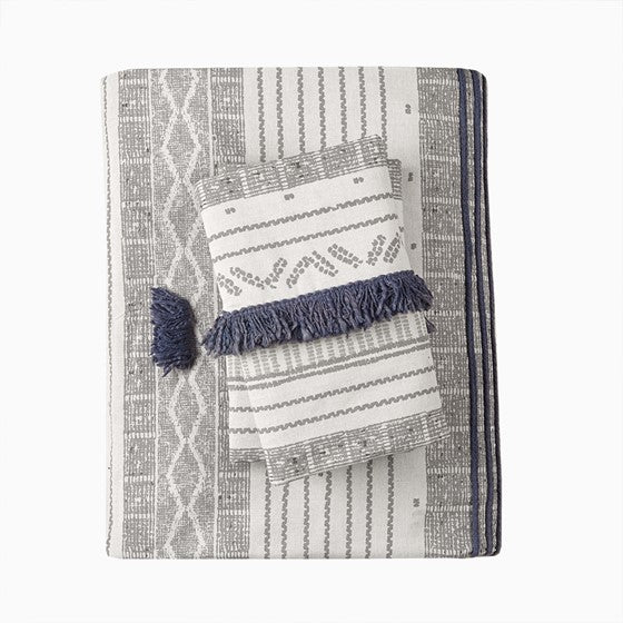 3 Piece Cotton Duvet Cover Set Queen Multicolor Cotton