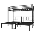 Twin Over Twin & Twin Bunk Beds For 3, Twin Xl Over Twin & Twin Bunk Bed Metal Triple Bunk Bed, Black Black Metal