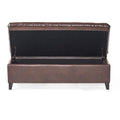 Juliana Storage Ottoman Brown Pu