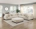 1Pc Modern Living Room Furniture Modular Corner Seat Plush Beige Corduroy Fabric Upholstery Plywood Frame, Matching Pillows Beige Wood Primary Living Space Modern Plywood 1 Seat