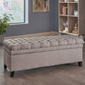 Juliana Storage Ottoman Light Grey Fabric