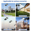 Solar Street Lights Outdoor, Parking Lot Lights With 109Pcs Led Beadsip65 Waterproof Solar Flood Lights, Dusk To Dawn Solar Lights For Garden, Street Side Road,Courtyard Villa,City Square Black White Modern,Sporty,Vintage Metal