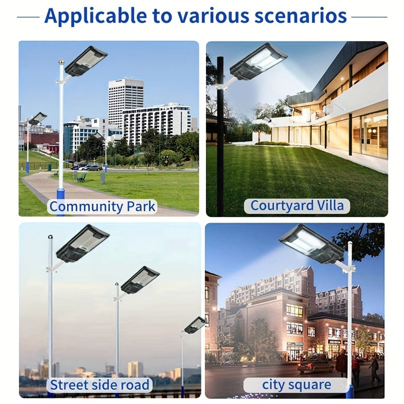 Solar Street Lights Outdoor, Parking Lot Lights With 109Pcs Led Beadsip65 Waterproof Solar Flood Lights, Dusk To Dawn Solar Lights For Garden, Street Side Road,Courtyard Villa,City Square Black White Modern,Sporty,Vintage Metal