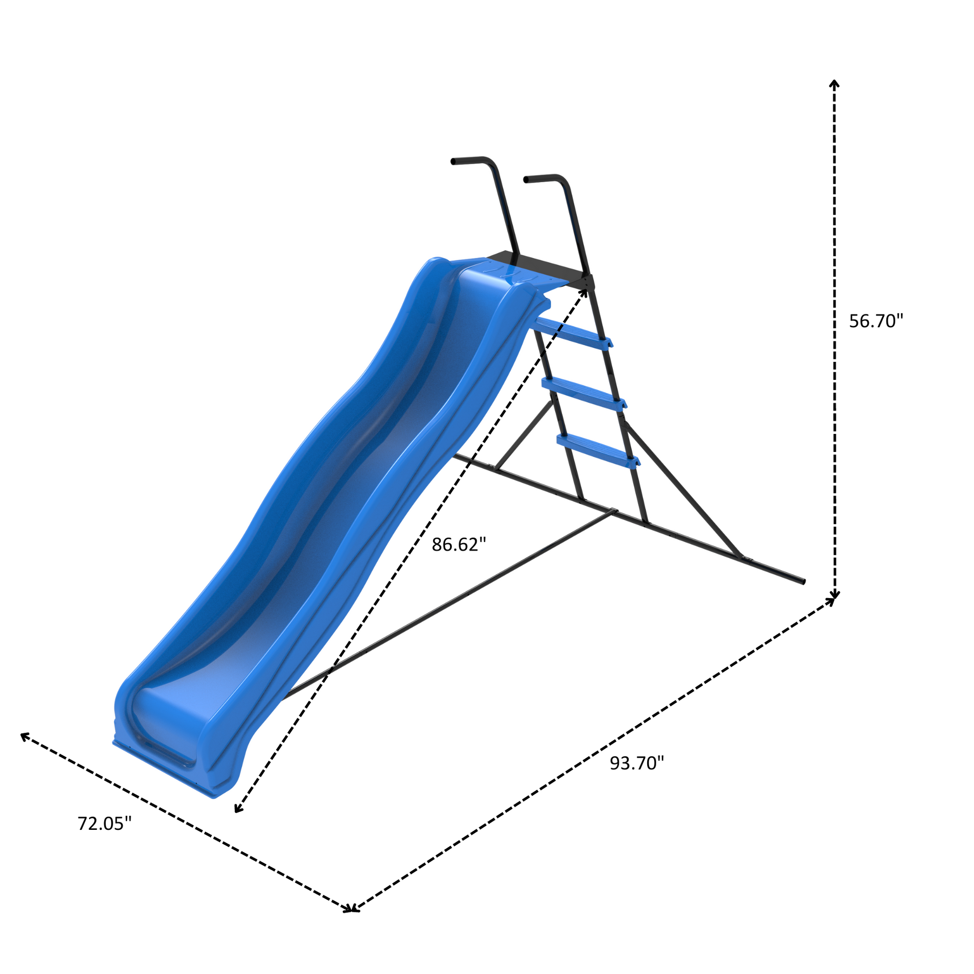 Xsl003 2.2M Kids Plastic Slide Indoor Freestanding Playground Equipment Children Plastic Slide Kids Indoor Slide Blue Blue Plastic