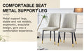 Table And Chair Set.Modern Rectangular Dining Table With Black Textured Stickers Glass Tabletop And Gold Plated Metal Legs.Paried With 6 Comfortable Chairs With Pu Seats And Black Metal Legs. Black Gold,Light Gray Seats 6 Glass Metal